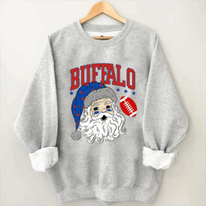 Vintage Buffalo Football Christmas Santa Sweatshirt