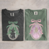 Coquette Bow Wicked Movie Inspired Pink & Green Couple T-shirt