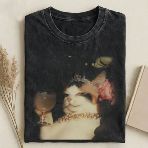 Retro Elengant Cat Funny Vintage T-shirt