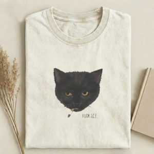 Resist ICE Smoking Cat T-shirt