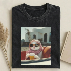 Funny Elegant Cat With Beer T-shirt