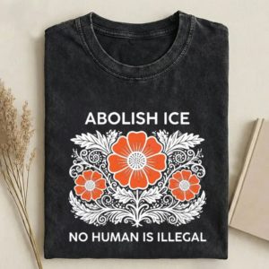 Floral Abolish ICE T-shirt